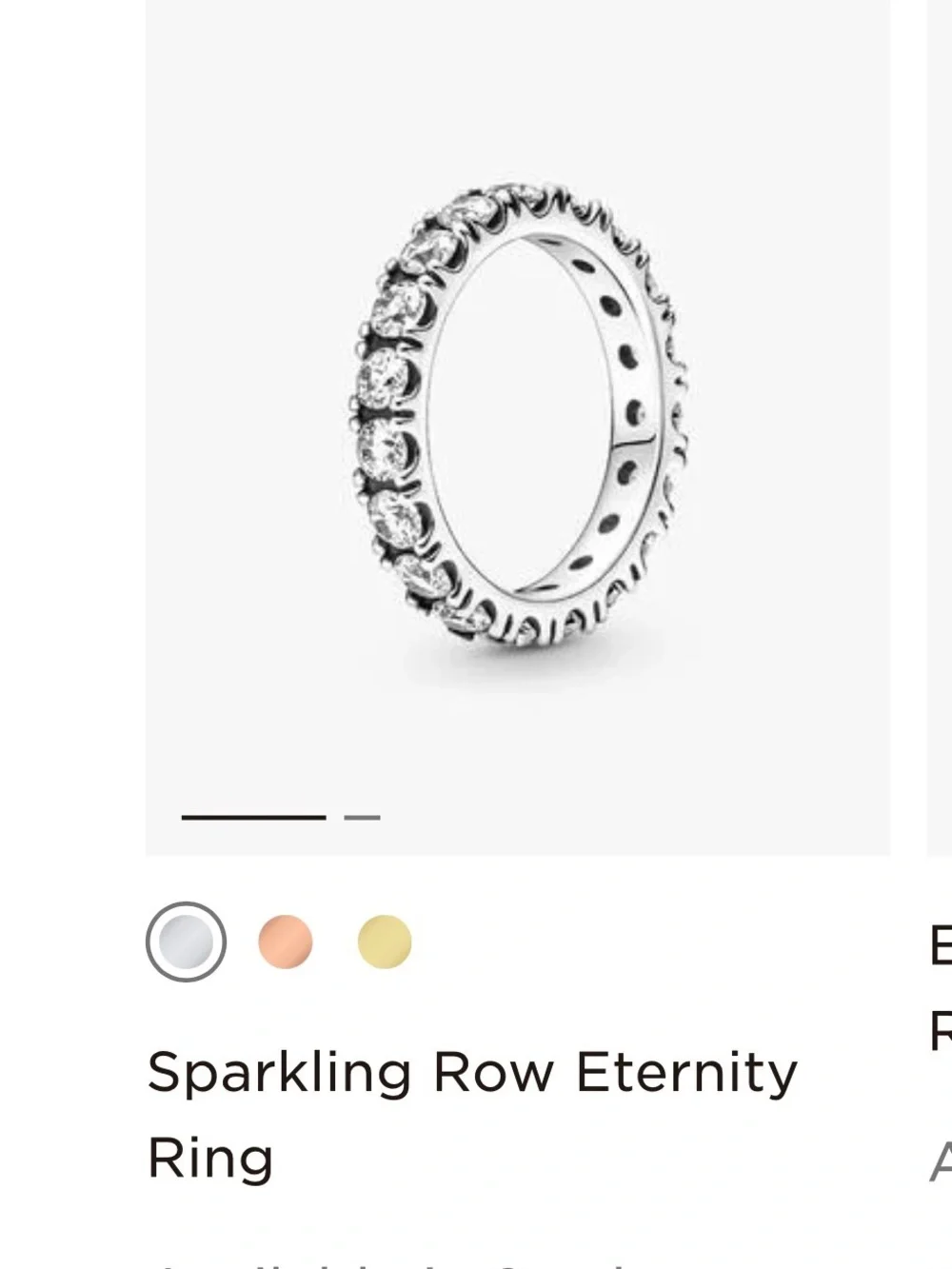 Pandora Silver Crystal Bezel Eternity Ring